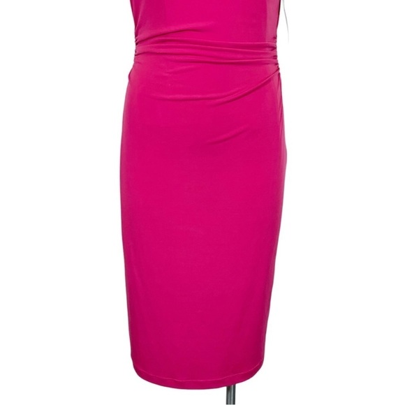 David Meister Ruched Cowl Neck Sleeveless Sheath Dress Pink Size Small NWT - Picture 6 of 14